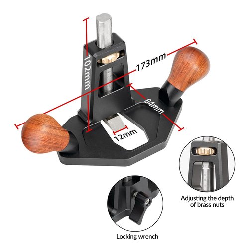 Leefasy Mini Woodworking Planer, Flat Bottom Edged Plane, Portable DIY Woodcraft Tool, Smoothing Bench Hand Planer, Wood Plane for Surface Smoothing
