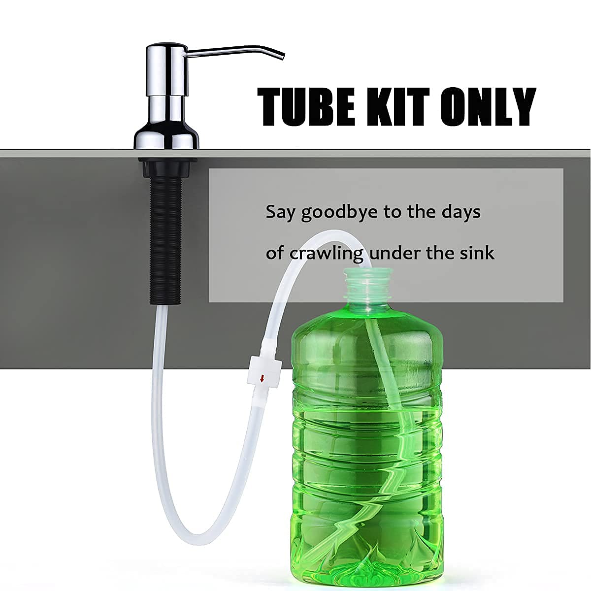 SonTiy Soap Dispenser Extension Tube Kit with Upgraded Check Value, 47" Under Counter Soap Dispenser Tube for Kitchen Sink, Fit Most Soap Containers, Powerful Suction, Easy to Install