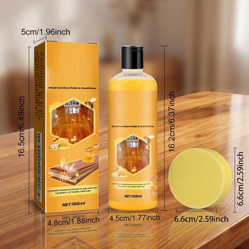 Qeuxv All-in-One Beeswax Furniture Polish & Conditioner - Wood Seasoning Beeswax, Furniture Wax for Wood Polish, Cleaner and Restorer (1 SET)