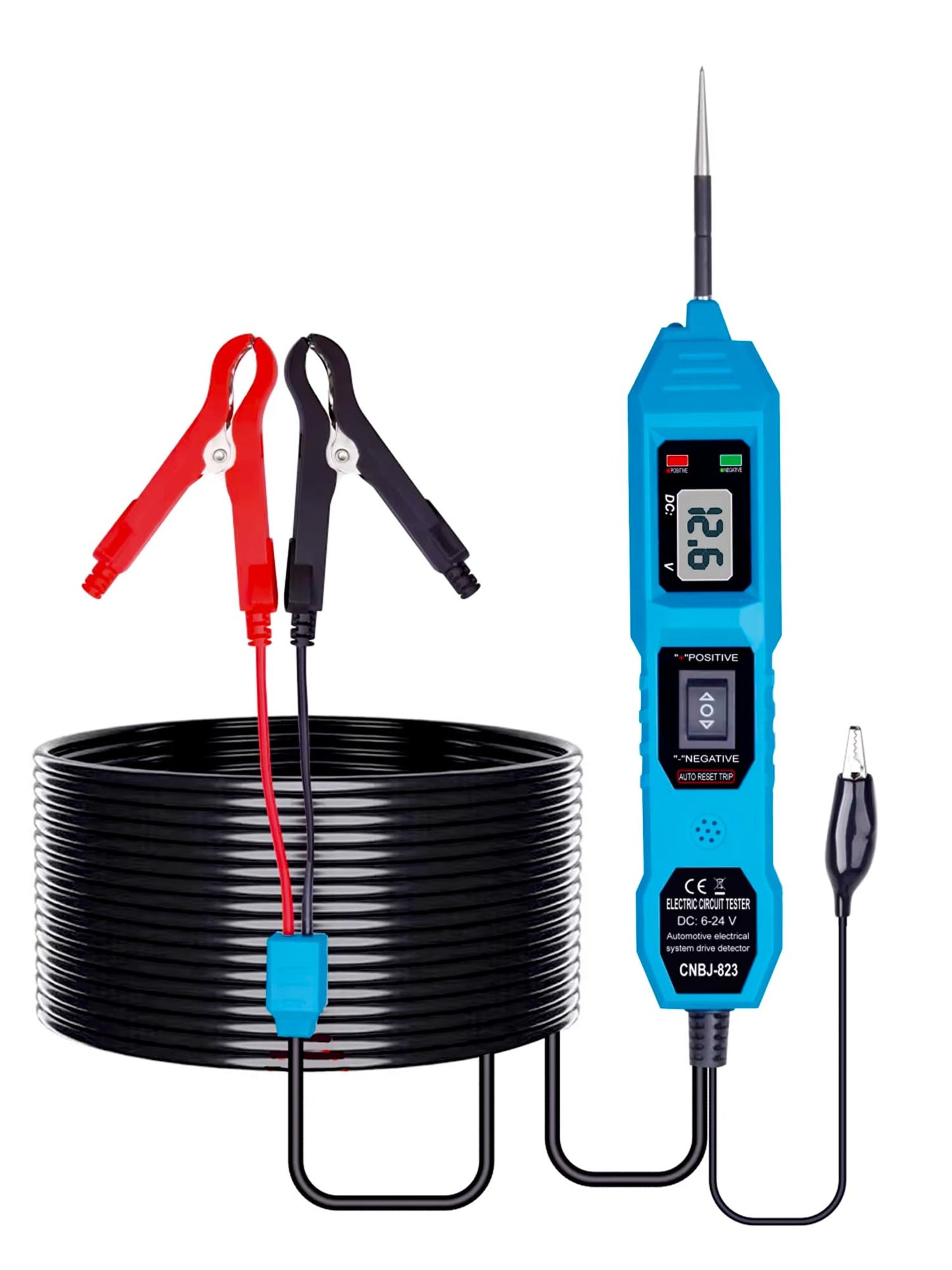 Chazcool 6-24V DC Circuit Tester Automotive, Power Circuit Probe Tester, Test Light, Voltage Tester, Automotive Short Circuit Breaker Finder Electrical Tools