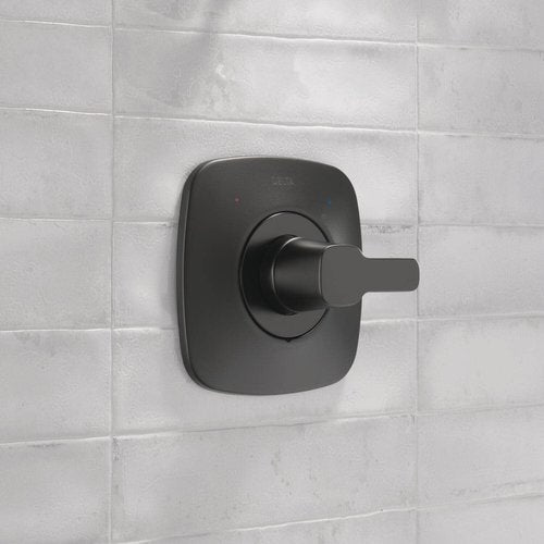 Delta Modern 14 Series Single-Function Valve Trim Kit, Matte Black Handle Set for Shower Faucet System, Matte Black T140339-BL-PP