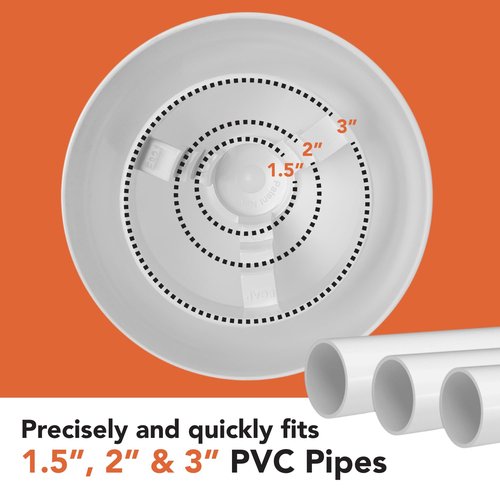 E-CAP321 PVC Vent Cap for Furnace Flue Pipe | Hemispherical GELOY CR7520 Resin Cover | Keep Small Animals Out of Exterior Vent Outlets | Exhaust Vent Cap Fits PVC Flue Pipe Sizes 1.5",2", & 3"