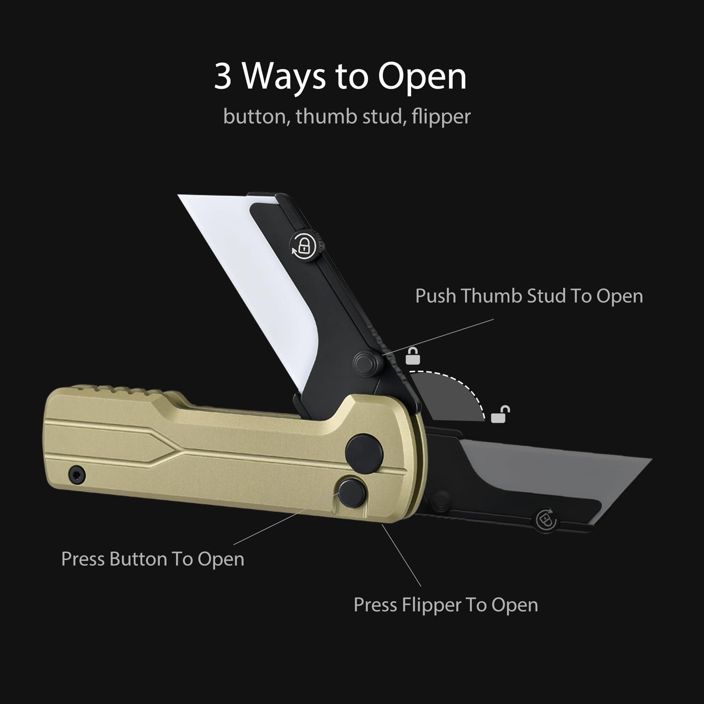 OKNIFE U1 Ultra Pocket Folding Utility Knife with Ceramic Blade, Lightweight O-Aluminum Handle Box Cutter with Clip, Button Lock Pocket Knife for Men Women (Olive Green)