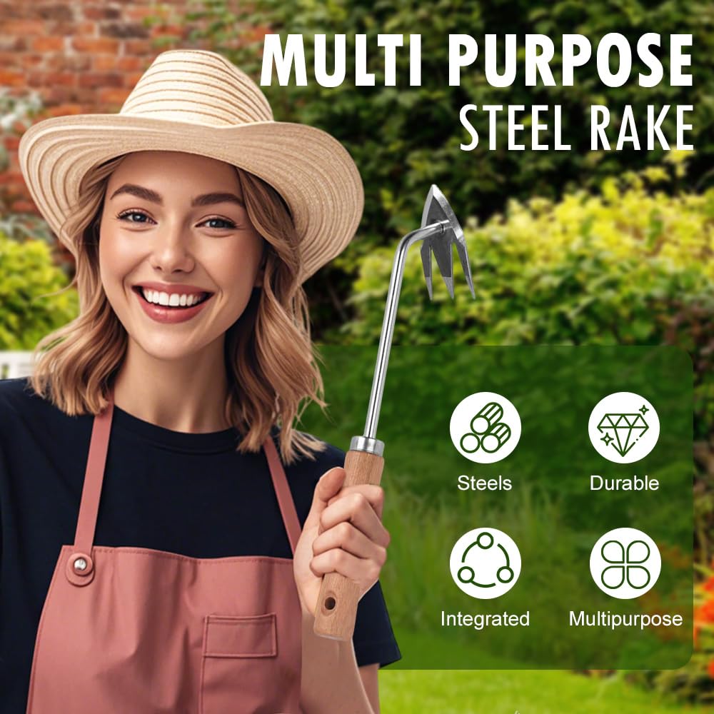 Fiopet Weed Puller Tool, 2025 New Weeding Artifact Uprooting Weeding Tool Weed Remover Tool Manganese Steel Weed Pulling Tool Manual Weeders Tool for Garden (Brown)