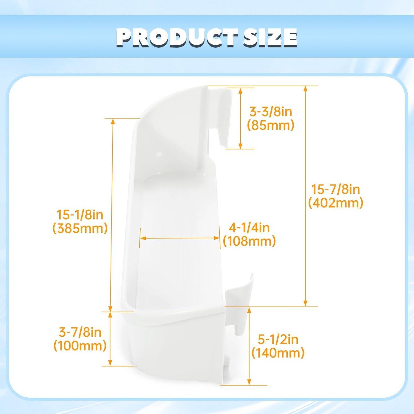 HECASA 240323001 Refrigerator Door Shelf Compatible with Frigidaire Kenmore Refrigerator Door Bin Replacement for 240323007, 890954, EA429724, PS429724 only 1PC - White