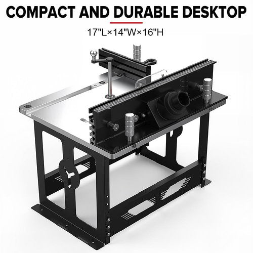 MUWOOD Bench Top Router Table, Full Size Portable Router Table, Workshop Table Router, Workbench Accessory (Black, Imperial)
