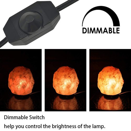New Orange Heart Himalayan Salt Lamp Cord with Dimmer Switch and Bulbs, 6FT Original Replacement Cord with Base Assembly 3.35 Inches, 6-Pack 15 Watt E12 Halogen Salt Lamp Bulbs for Salt Rock Lamp