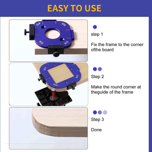 2 Pcs Radius Jig Router Templates for Woodworking (R10-R25 & R30-R50) with Free Bearing Trimmer for Edge Smoothing & Carpentry DIY Wooden Board Arc Cutting Auxiliary Tool
