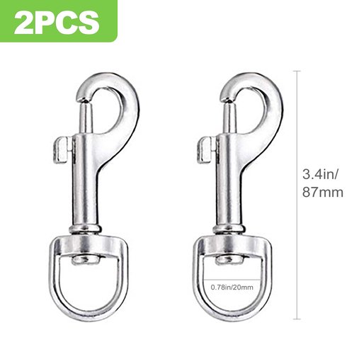 CeroDimo 2 Pcs Swivel Eye Snap Hook, 3.5 Inch Single Ended Swivel, Scuba Bolt Snap, Leash Clips for Dog, Key, Pet Feed Buckets, Flag Pole Rope, Camera Strap and More