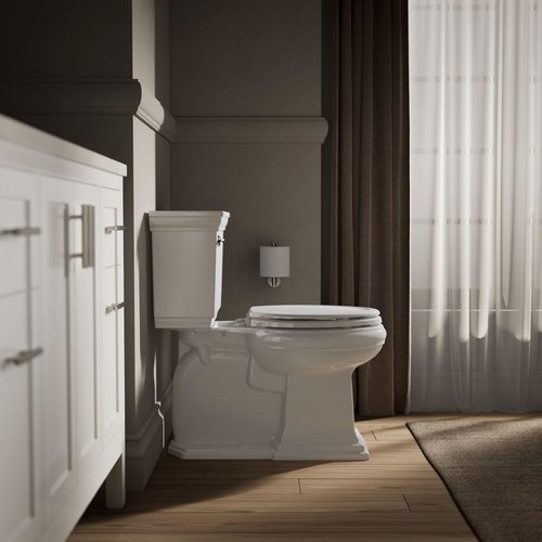 KOHLER K-4647-0 Stonewood Elongated Toilet Seat, Wooden Toilet Seat, White, Fits most elongated toilets, Includes color-matched plastic hinges