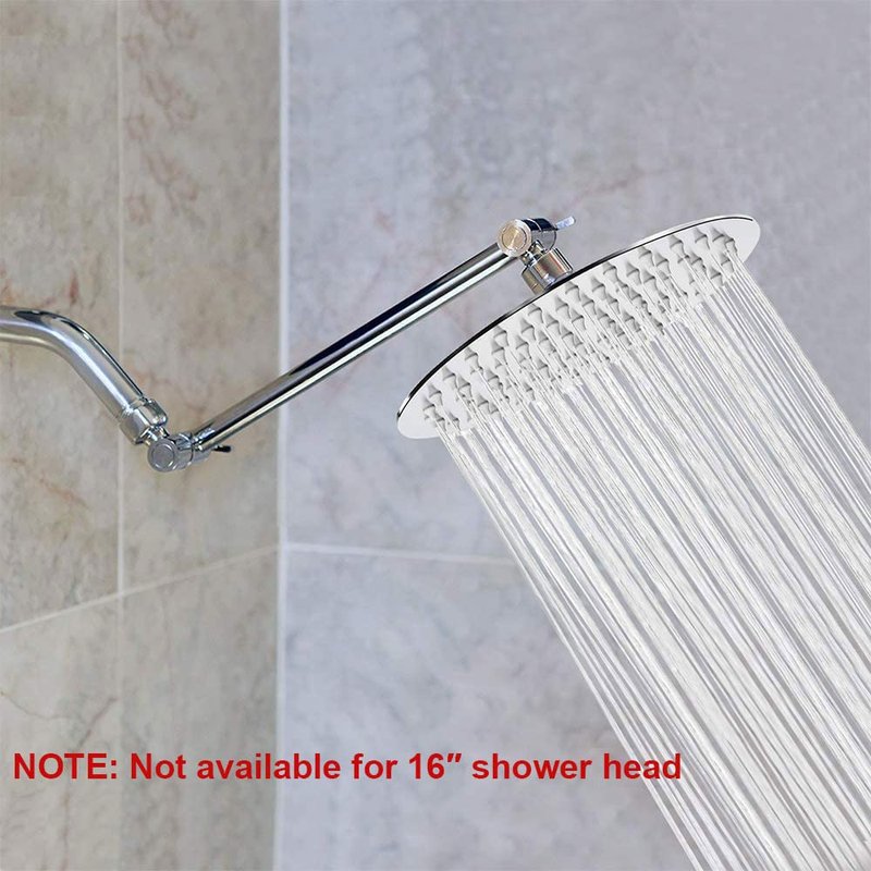 NearMoon Adjustable Shower Arm Universal Connection, Extension Arm, Adjust Angle to Upgrade Shower Experience, Easy to Install, Anti-leak (11 Inch, Chrome Finish)