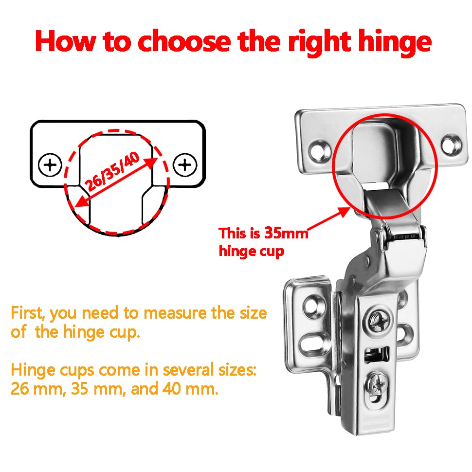 Luokim 2pcs Inset Cabinet Hinge Frameless Concealed Door Hinges European Soft Closing Four-Hole Mounting Plate Hinges Nickel Plated Finish