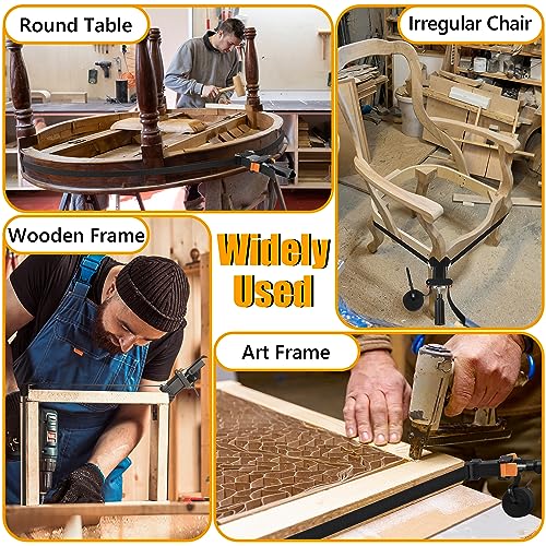 Feekoon 1 Pack 13 FT Belt Band Strap Clamps for Woodworking, Quick Release Band Clamps with 4 Corner Claws, Thick and Sturdy Belt Clamp, Adjustable Picture Frame Clamp Tool