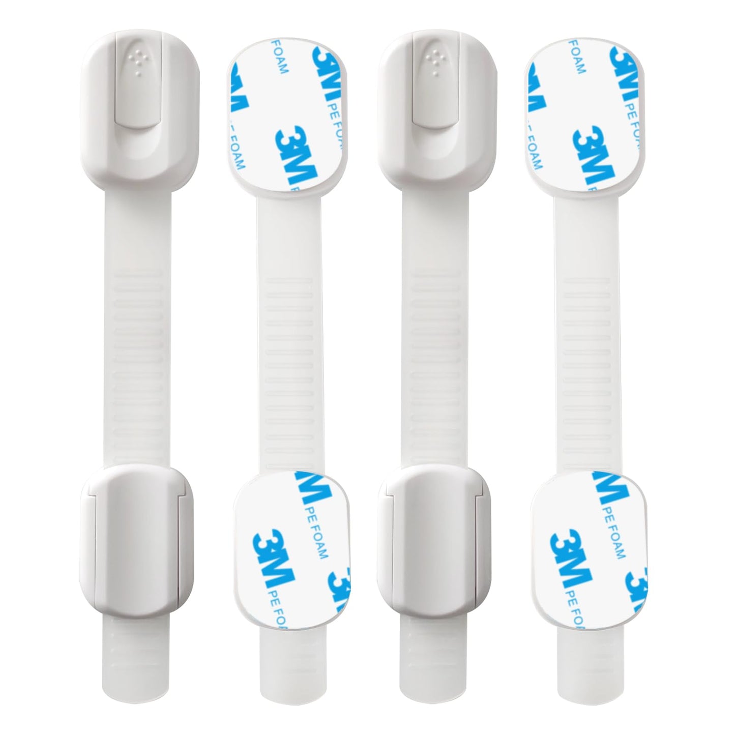 Child Safety Cabinet Locks, 8-Pack, Easy Install with 3M Adhesive, No Screws or Drilling, Multi-Purpose Latches for Cabinets, Drawers, Doors, Kitchen, Ovens, Toilets