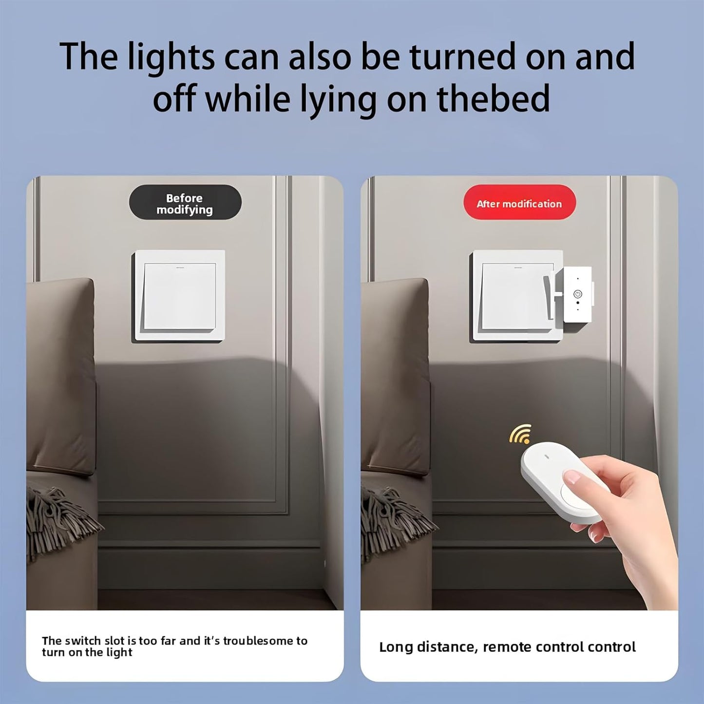 Intelligent Remote Control Switchs, Smart Light Switch with Remote, Single Pole One-Way Wall Switch, Smart Life & Remote Control, Neutral Wire Required, No Hub Needed (1 Pcs)