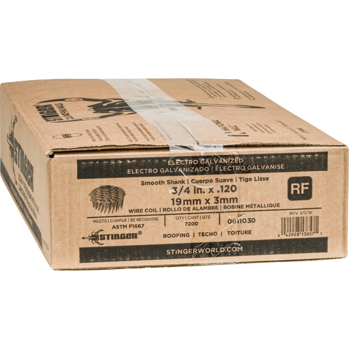 Grip Rite GRCR19GAL 3/4" by 15° Wire Collated Galvanized Coil Roofing Nail (7, 200per Box)