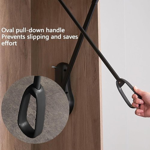 SAeWare Heavy Duty Pull Down Closet Rod, Pull Down Closet Rod, 100 Lbs Load Capacity, Applicable Cabinet Width 20.08-45.28 Inch (Brown 850)