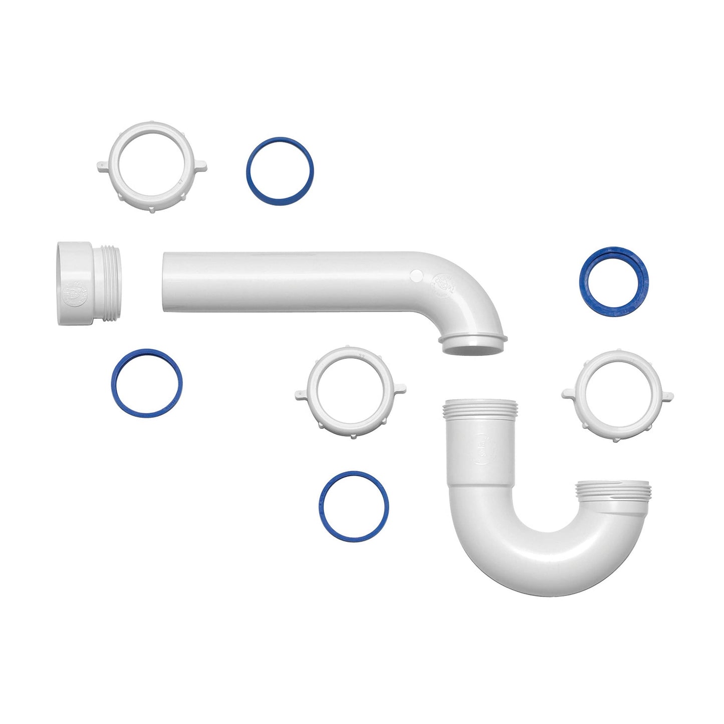 Dearborn P9703WBG 1-1/2" P-Trap with Threaded PVC Adapter, and Reversible J-Bend, Bagged w/ True Blue Washer