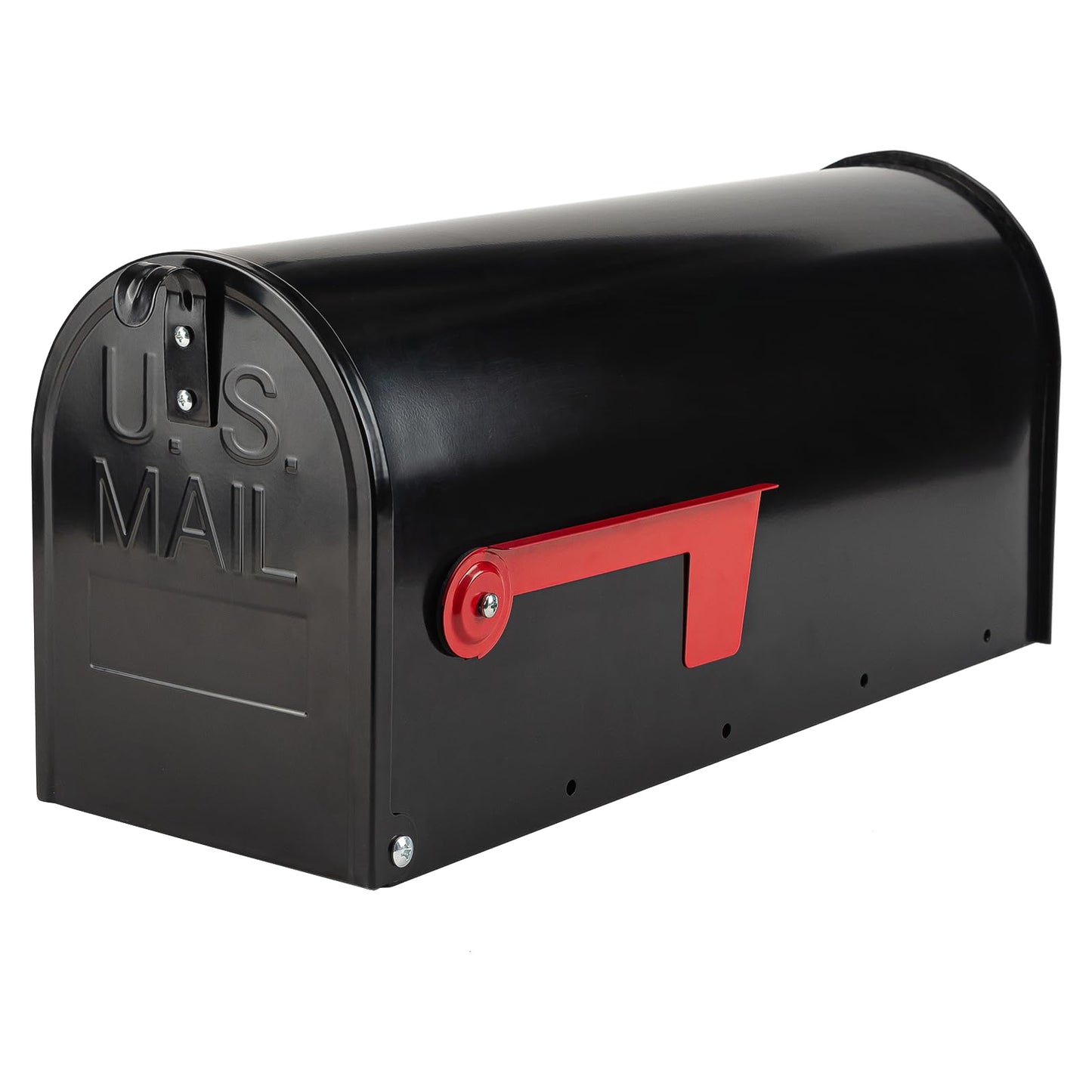 RAINHOL Black Metal Mailboxes for Outside Post Mount, Standard Mail Box, Galvanized Steel Heavy Duty Mailbox, Medium Capacity, 19 x 8.7 x 6.7 inches