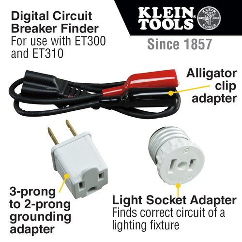 Klein Tools 69411 Circuit Breaker Finder Accessory Kit, Circuit Breaker Leads and Adapters