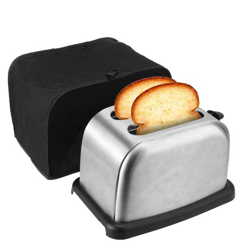 Black Toaster Cover 2 Slice, Two Slice Bread Machine Covers Quilted Toaster Covers Bread Maker Universal Size Kitchen Appliance Cover Polyester and Cotton Quilted, Dust and Fingerprint Protection