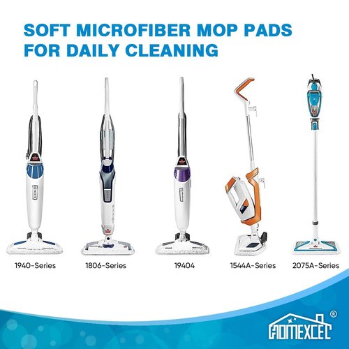 HOMEXCEL Steam Mop Replacement Pads Compatible with Bissell Powerfresh Steam Mop 1940 1806 1440 1544 Series, Model 19402 19404 19408 2685A 2075A 1940A 1940Q 1940T 1940W, Steam Mop Pads Refills, 4 Pack