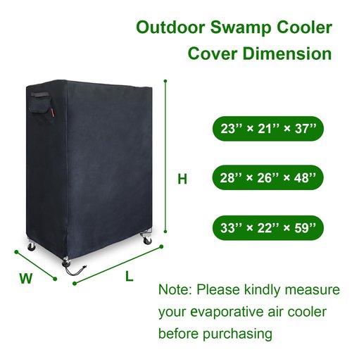 Outdoor Swamp 600D Heavy Duty Cooler Cover, Evaporative Air Cooler&Portable Air Conditioners Cover Fits Hessaire, Uthfy, MEPTY, FANCOLE, Air Choice, ROVSUN (23" × 21" × 37")