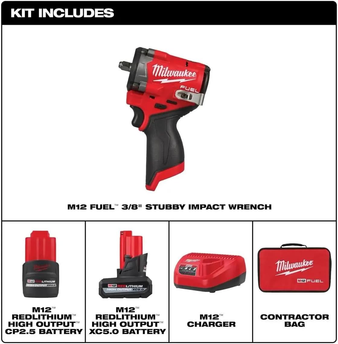Milwaukee Electric - M12 FUELTRADE Stubby 3/8 Impact Wrench KIT