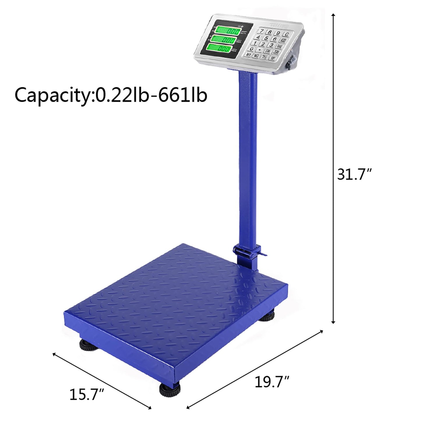 TUFFIOM 661lbs Weight Electronic Platform Scale,Digital Floor Heavy Duty Folding Scales,Stainless Steel High-Definition LCD Display,Perfect for Luggage Shipping Mailing Package Price