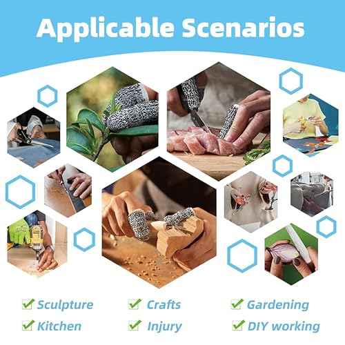 New Reusable Finger Sleeve Protectors Anti-Slip Cut Resistant Finger Cots, 12 Pack 5 Level Thumb Fingertips Protection Cots Protectors Guards Glove Life Extender Finger Covers for Kitchen Work Cuts