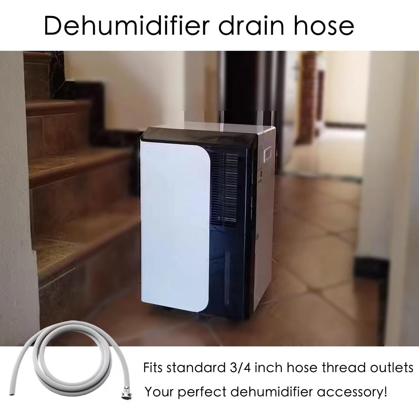 Dehumidifier Hose for Drainage 3/4" FHT, with Premium Brass Connectors (10 Length Options)
