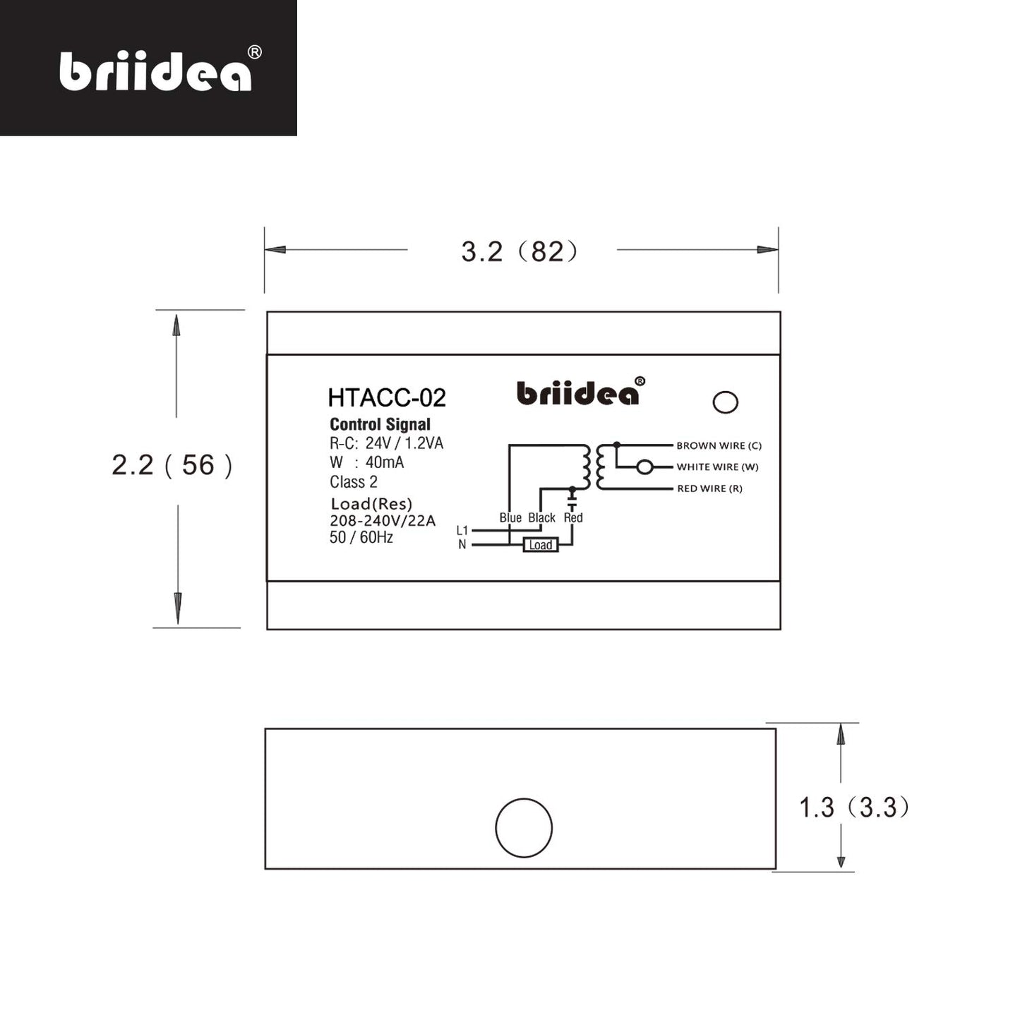 Briidea 220V/240V On/Off Switch Electric Heating Relay with Built-in 24V Transformer, Replacement for Any Relay, Compatible with 24V Thermostat