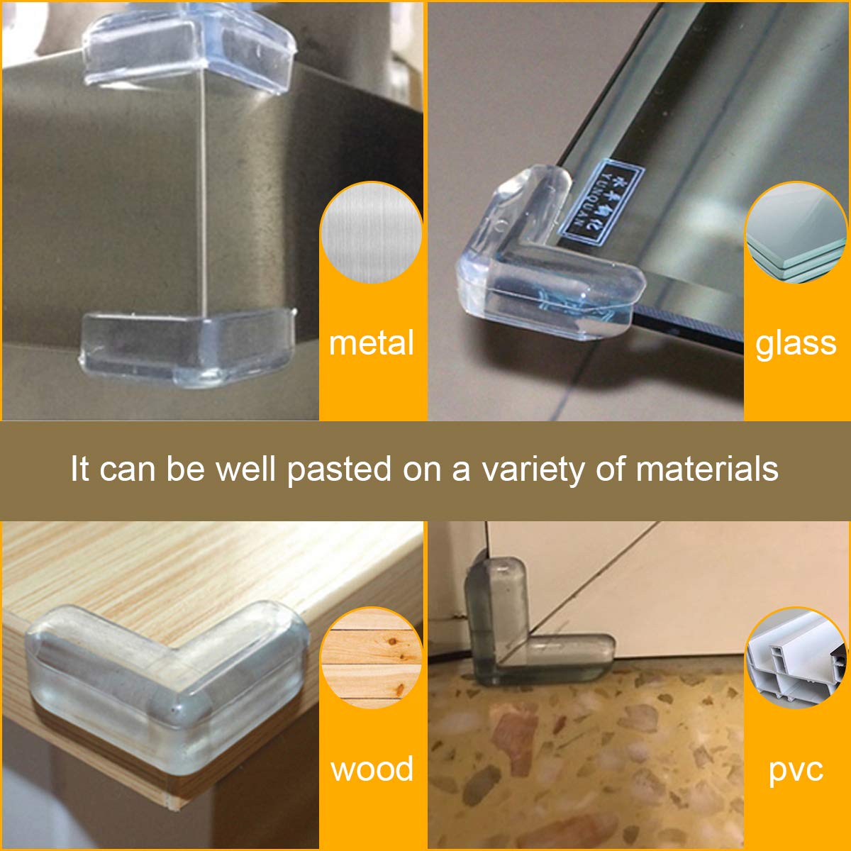 LOMILY Clear Corner Guards(12 Pack),Table Corner Protectors,Clear Edge Safety Bumpers,High Resistant Adhesive Gel,Corner Protector for Baby,Kids,Furniture,Cabinet,Glass,Coffee Table,ect.