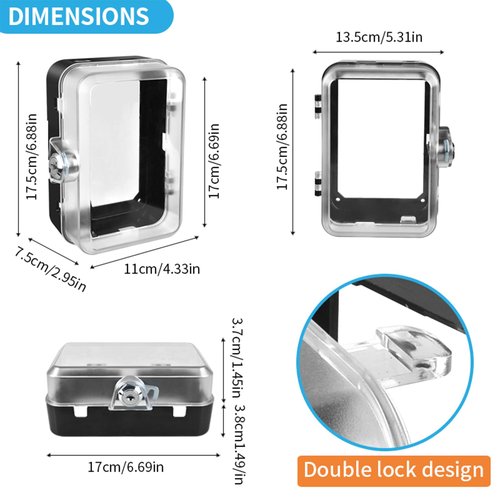 PKLIYH 1 Pack Universal Baby Safety Electrical Outlet Cover Box Childproof Plug Cover - More Space for Large Plugs Easy to Install & Use Fit Socket Protector (1Pack, Black)