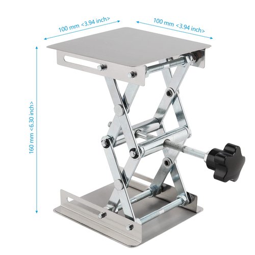 2 PCS 4 x4 Inch Lab Scissors Jack, Stainless Steel Lab Lift Platform, Lab Jack Lift Table, Lab Jack Stand Table Lift, Expandable Lift Height Range from 1.96 Inch to 6 Inch