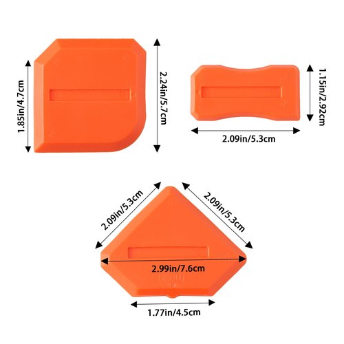 XIYAOXI Silicone Caulking Tools Compatible with Sealant Grout Finishing Sealing 3 Pieces Orange Caulk Tool Kit Caulking Finishing Tools