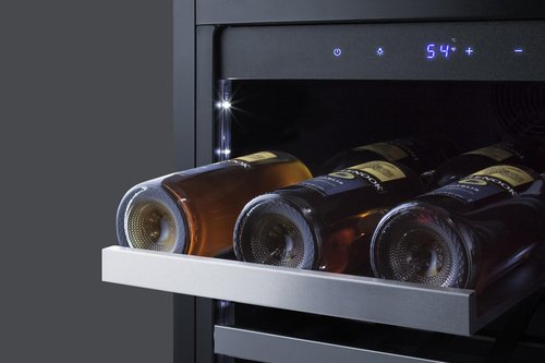 Summit 18” Wine Cellar, Built in Wine Refrigerator, 29 Bottle Capacity, Single Zone Wine Cellar, Stainless Steel & Glass- CL18WC