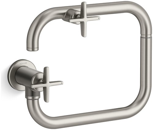 Kohler K-28678-3 Billet 3.2 GPM Wall Mounted Single Hole Pot Filler with Dual Cross Handles - Vibrant Stainless