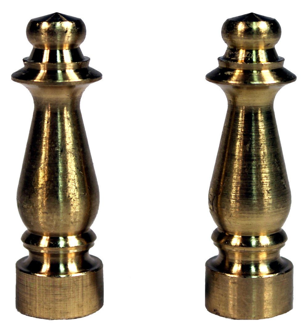 Creative Hobbies ELY1465 Solid Brass Finial for Lamp Shades 1-1/2 Inch Tall, Pack of 2