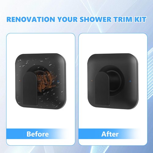 T2471BL Black Shower Handle Matte,Black Shower Trim Kit, Temp Trim Kit Fit Shower Valve Handle Replacement for T2471BL Shower Faucet Handle