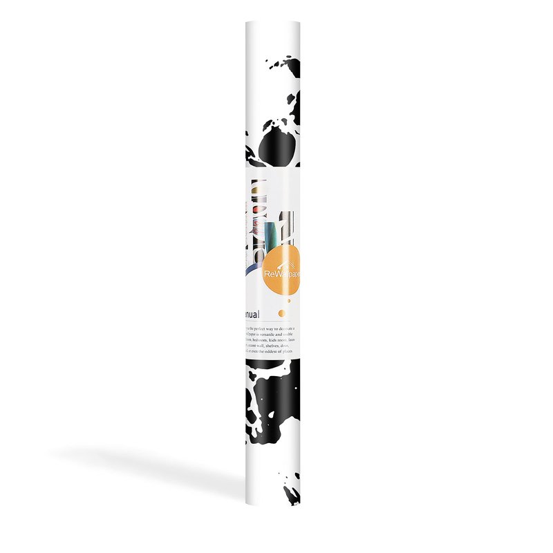 ReWallpaper 17.5in×23ft Black Skull Peel and Stick Wallpaper Self Adhesive Gothic Removable Wallpaper Black and White Skulls Contact Paper for Cabinets Bedroom Scary Halloween Wall Decor Vinyl Sticker