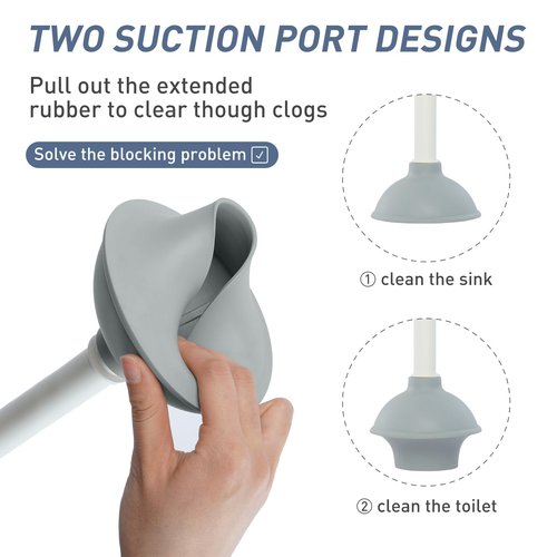 ADNIKIA Silicone Toilet Brush Plunger Set, 2 in 1Toilet Bowl Brush and Holder Plunger Set, Plunger Toilet Brush Combo, Bathroom Toilet Brush, Toilet Brush Set, Toilet Scrubber and Plunger Set, Black