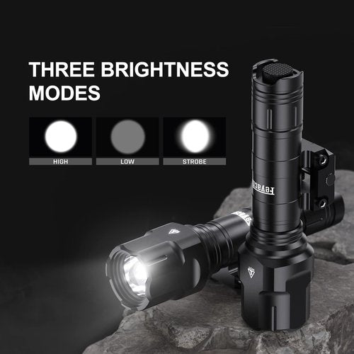 Feyachi WL25 1200 High Lumens Tactical AR Flashlight LED Light with Pressure Switch & Fixed Picatinny Rail Mount, 3 Modes - High/Low/Strobe