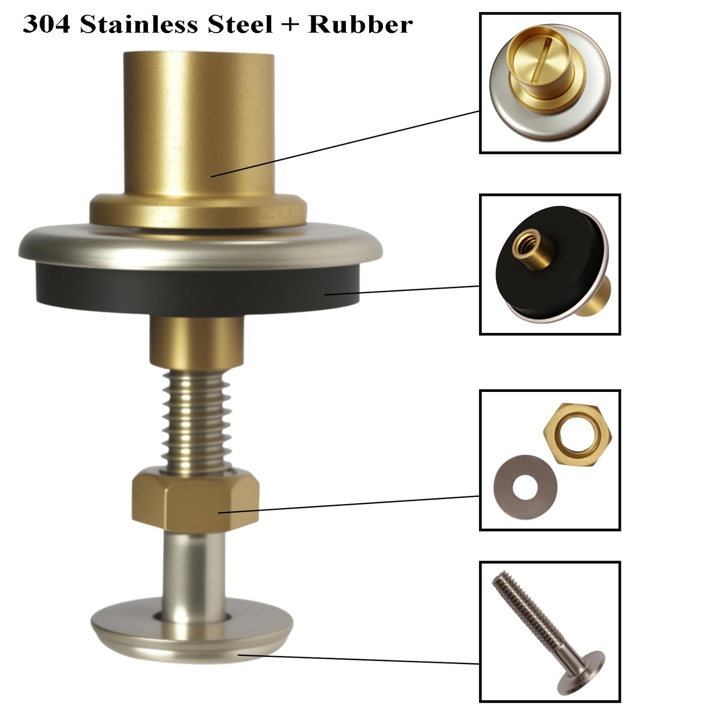 Stainless Steel Tank to Bowl Mounting Hardware Kit Compatible with Toto Aquia Toilet Two Piece Series, Replacement Part TS810DV3 Fits Tank ST412M ST413M ST416M ST464M