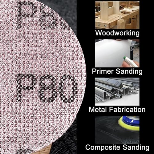 SPEEDWOX 3-Inch 80 Grit Mesh Abrasive Dust Free Sanding Discs, Virtually Dust-Free, Box of 25 Discs, Sanding Discs Hook and Loop for Metal, Wood, Composites, Stock Removal, and Fine Finishing