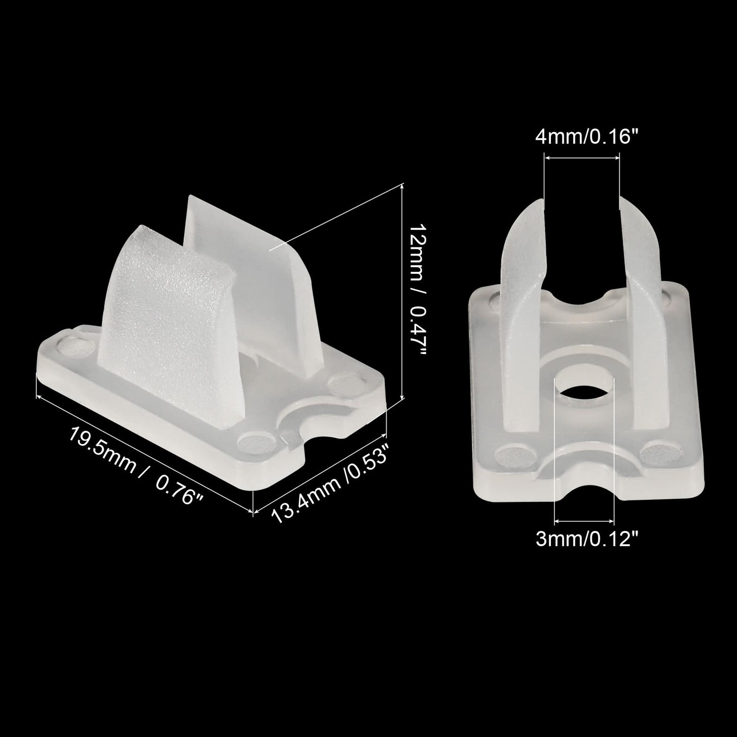MECCANIXITY LED Neon Mounting Clips Holder Mounting Bracket Support Fixing Clamps Fit 6mm Silicone LED Neon Strip Lighting, Pack of 50