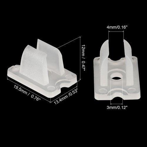 MECCANIXITY LED Neon Mounting Clips Holder Mounting Bracket Support Fixing Clamps Fit 6mm Silicone LED Neon Strip Lighting, Pack of 50