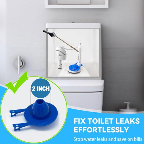 Toilet Flapper Replacement, 2" Universal Tank Flapper with Stainless Steel Chain, Toilet Flush Valves for Kohler, Toto, American Standard