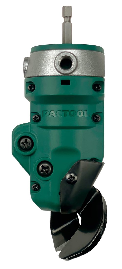 PacTool SS701 Snapper Shear - Sheet Metal Shears - Sheet Metal Cutter Drill Attachment - Cut Up to 18-Gauge Galvanized Steel, Aluminum, and Copper - Sheet Metal Tools - Carpenter Tools and Accessories