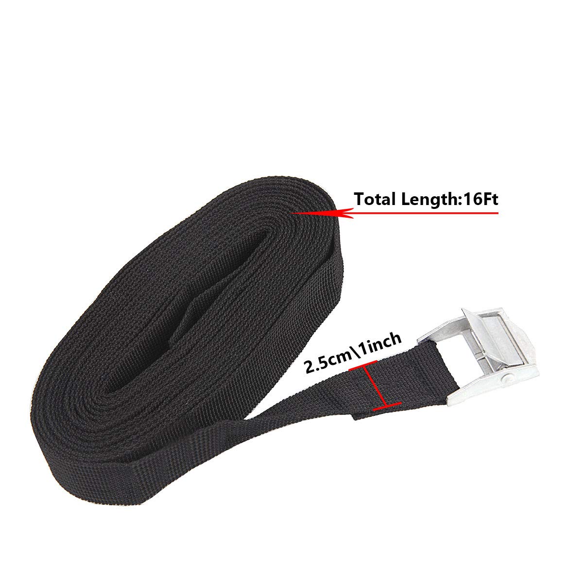 10 Pack Lashing Straps 16ft x 1" Tie Down Straps Cam Buckle Straps Heavy Duty Secure Straps up to 600 lbs for Kayak, Cargo, Luggage, Cinch, Canoe, Bicycles, Motorcycles, Truck